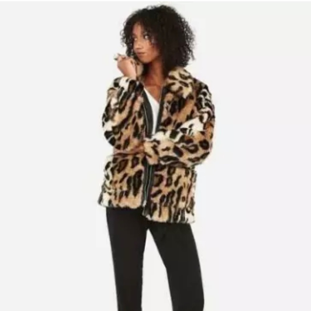Express Oversized Faux Fur Leopard Coat